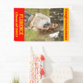 Banderoles Red Gold Félicitations Graduation (En situation)