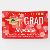 Banderoles Red Gold Modern Bubbles Félicitations Grad Grad Gr (Horizontal)