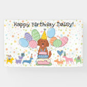 Banderoles Red Goldendoodle Chien fête d'anniversaire (Horizontal)