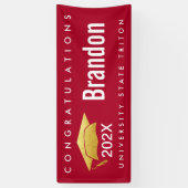 Banderoles Red Graduation Gold Casquette Moderne Gras Graphiq (Vertical)