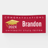 Banderoles Red Graduation Gold Casquette Moderne Gras Graphiq (Horizontal)