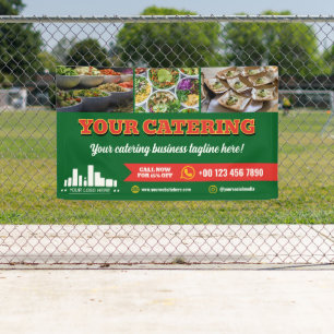 Banderoles Red Green Logo Photo Catering Marketing