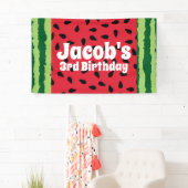 Banderoles Red Green Watermelon fête d'anniversaire (En situation)