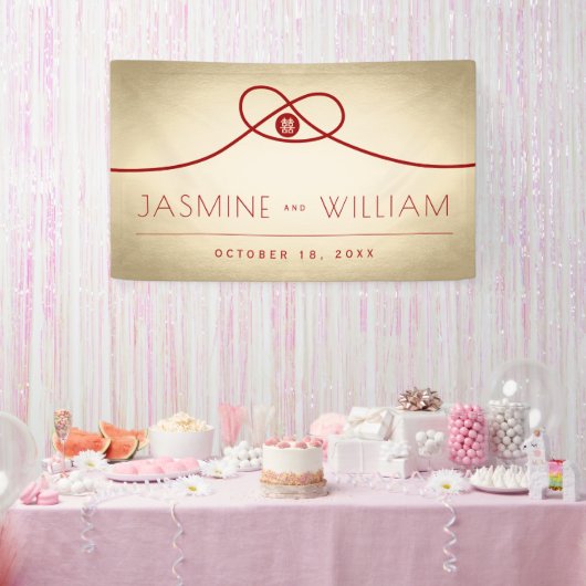 Banderoles Red Knot Union Double Bonheur Mariage chinois (Fête)