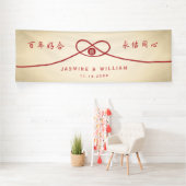 Banderoles Red Knot Union Double Bonheur Mariage chinois (Insitu)