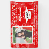 Banderoles Red Modern Bubbles Congrats Photo Graduation Yard (Vertical)
