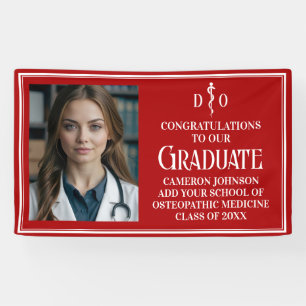Banderoles Red Osteopathic Médicale School Graduation Photo
