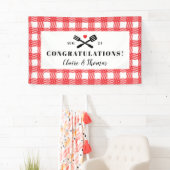 Banderoles Red Picnic Plaid Clocher I Do BBQ Welcome (En situation)