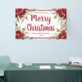 Banderoles Red Poinsettia Floral Joyeux Noël (Salon professionnel)