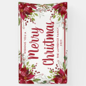 Banderoles Red Poinsettia Floral Joyeux Noël (Vertical)