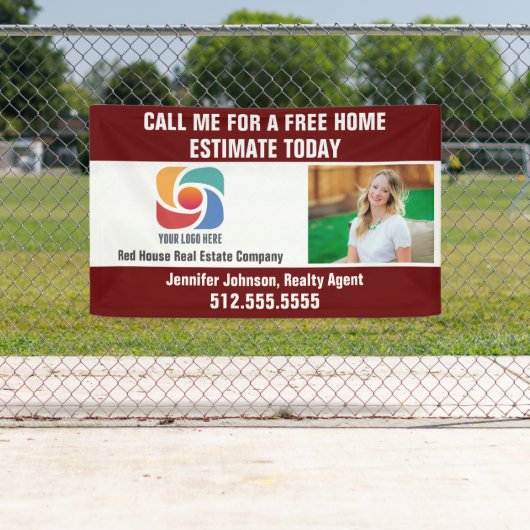 Banderoles Red Real Estate Company Logo Realtor Marketing (En situation)