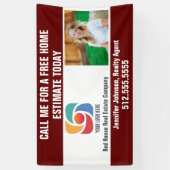 Banderoles Red Real Estate Company Logo Realtor Marketing (Vertical)