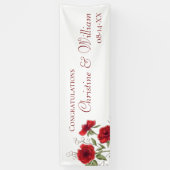 Banderoles Red Rose Romantic Wedding (Vertical)