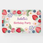 Banderoles Red Strawberry rose Daisy fête d'anniversaire pour (Horizontal)
