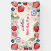 Banderoles Red Strawberry rose Daisy fête d'anniversaire pour (Vertical)
