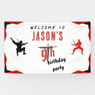 Banderoles Red Sword Boy's Birthday Party Bienvenue