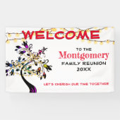 Banderoles Red Welcome Family Reunion Tree Lights (Horizontal)
