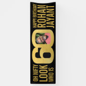 Banderoles Regardez qui 60 60e anniversaire photo de fête en  (Vertical)