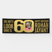 Banderoles Regardez qui 60 60e anniversaire photo de fête en  (Horizontal)