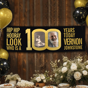 Banderoles Regardez qui a 100 ans photo de fête d'anniversair