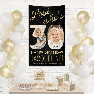 Banderoles Regardez qui a 30 ans Fête d'anniversaire avec 2 p
