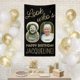 Banderoles Regardez qui a 80 ans Fête d'anniversaire avec 2 p