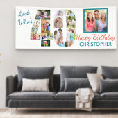 Banderoles Regardez qui est 40 photo Collage 40e fête d'anniv