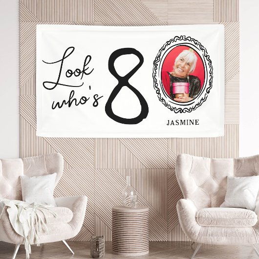 Banderoles Regardez qui est 80e photo anniversaire