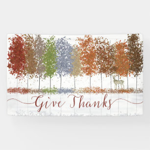 Banderoles Remerciez Thanksgiving Trees et Lone Deer