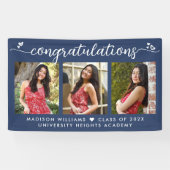 Banderoles Remise de diplôme bleue 3 Photo Calligraphie moder (Horizontal)