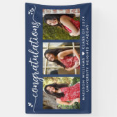 Banderoles Remise de diplôme bleue 3 Photo Calligraphie moder (Vertical)