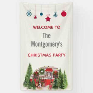 Banderoles Remorque de Noël Camper Scène rustique
