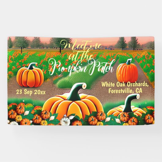 Banderoles Rencontrez-moi à Citrouille Patch Fall Colours Cit (Horizontal)