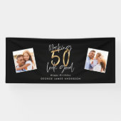 Banderoles rendre 50 beau anniversaire noir et or (Horizontal)