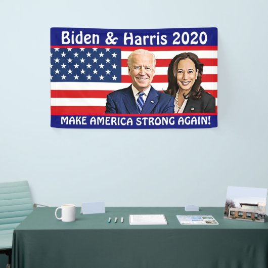 Banderoles Rendre l'Amérique forte Biden et Harris 2020 (Salon professionnel)