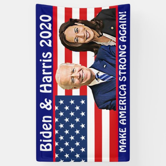 Banderoles Rendre l'Amérique forte Biden et Harris 2020 (Vertical)