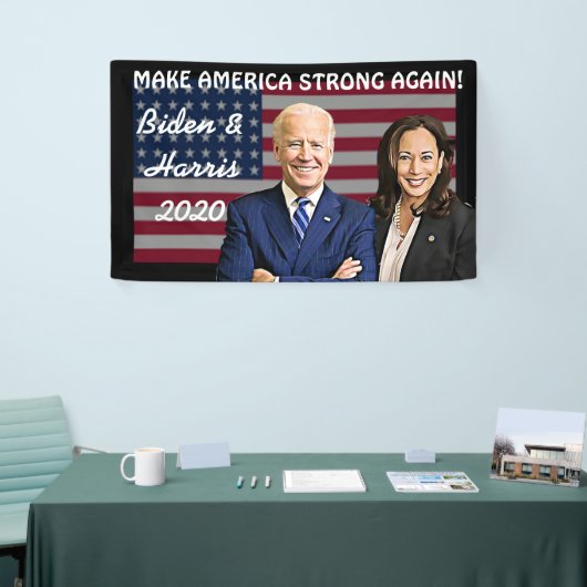 Banderoles Rendre l'Amérique forte Biden et Harris 2020 (Salon professionnel)