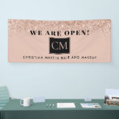 Banderoles Réouverture de la Parties scintillant d'or Rose de (Salon professionnel)