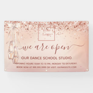 Banderoles Réouverture de l'école rose de danse de ballet ros