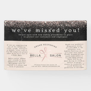 Banderoles Réouverture du Salon de Coiffure Rose Gold avec me