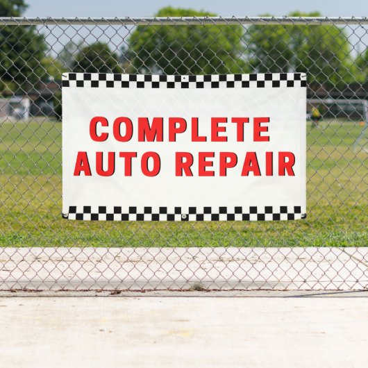 Banderoles Réparation automatique terminée À damiers indicate (En situation)