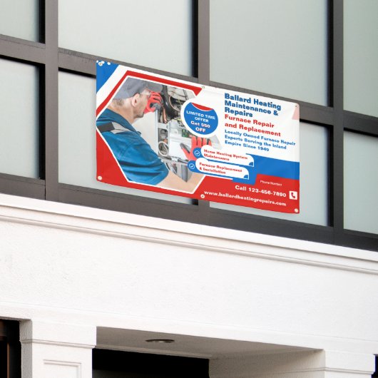 Banderoles Réparation du système de chauffage de Personnalise (Bâtiment extérieur)