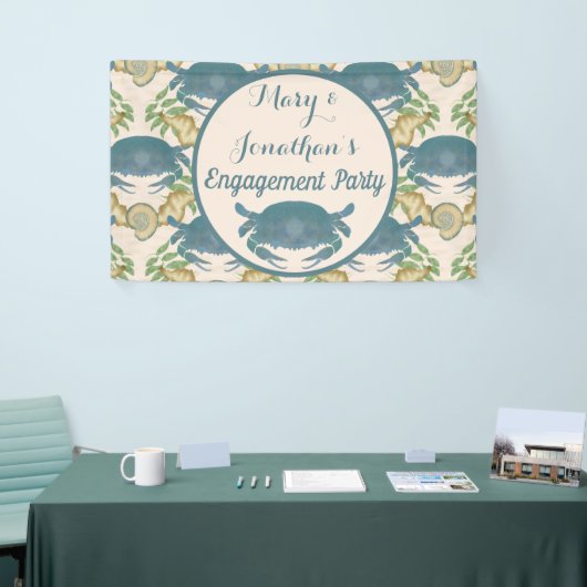 Banderoles Repas de crabe - Crabes bleus à l'aquarelle, Fianç (Salon professionnel)