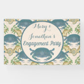 Banderoles Repas de crabe - Crabes bleus à l'aquarelle, Fianç (Horizontal)