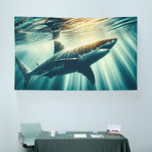 Banderoles Requin dans la mer bleue profonde & soleil (Salon professionnel)