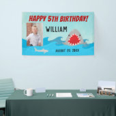 Banderoles Requins dans l'eau garçons Photo Shark Anniversair (Salon professionnel)