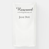 Banderoles Réservé en mémoire - Panneau de mariage de siège d (Verticale)