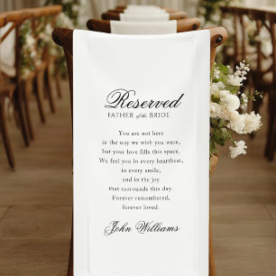 Banderoles Réservé - Père de la mariée - Mariage commémoratif