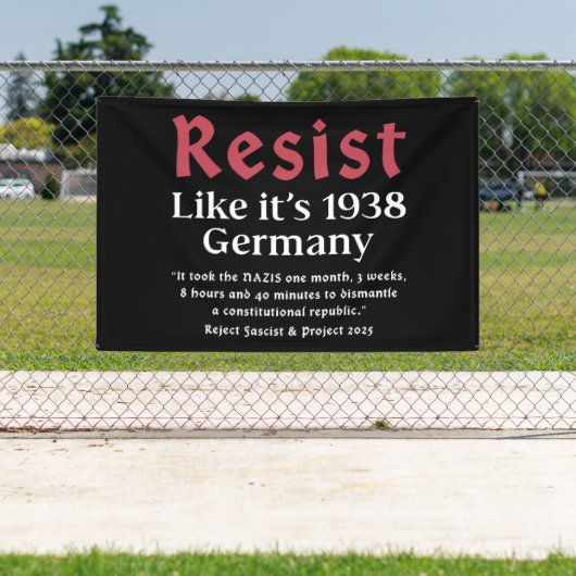 Banderoles Résistez à l'état de 1938 Allemagne (Insitu)