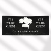 Banderoles Restaurant Black White Chef Hat Business